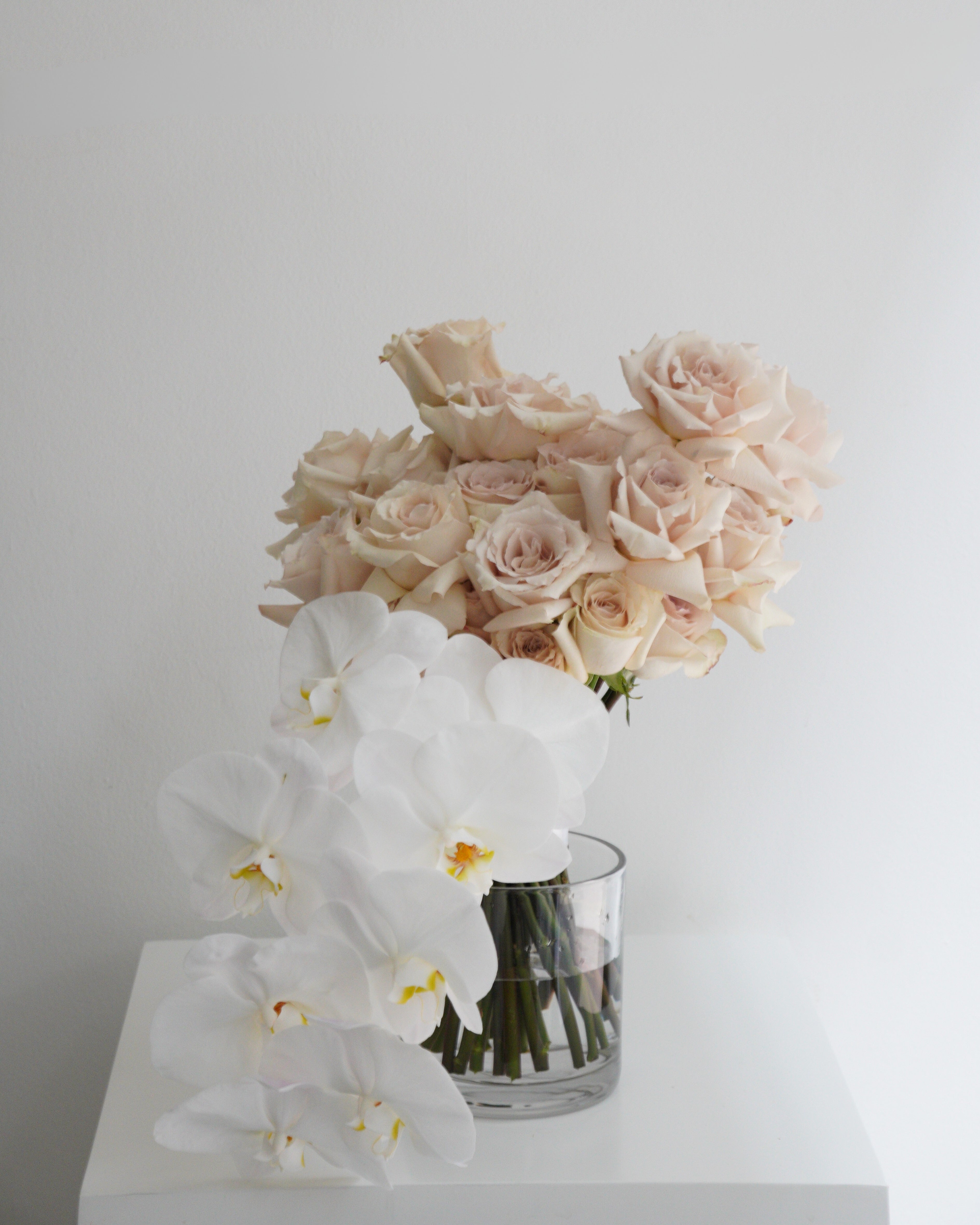 Blush Roses with Orchids Bridal Bouquet