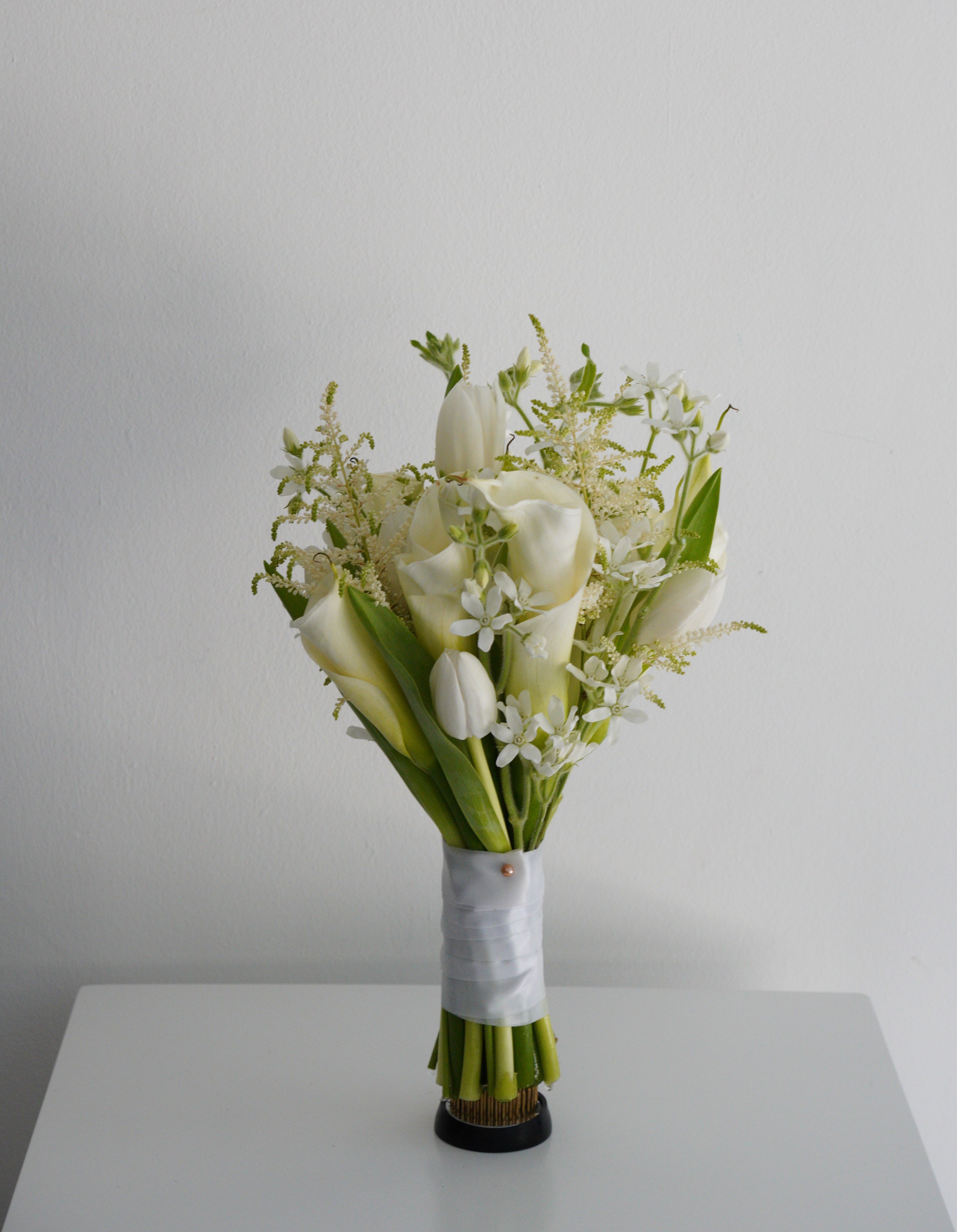 Calla Lily and Tulip Bridal Bouquet - Round