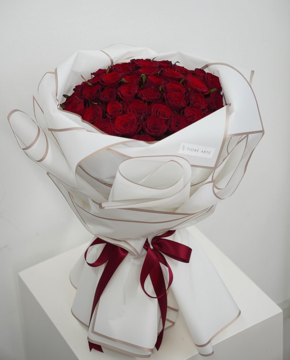 50 Red Roses Bouquet - Fiore Arte