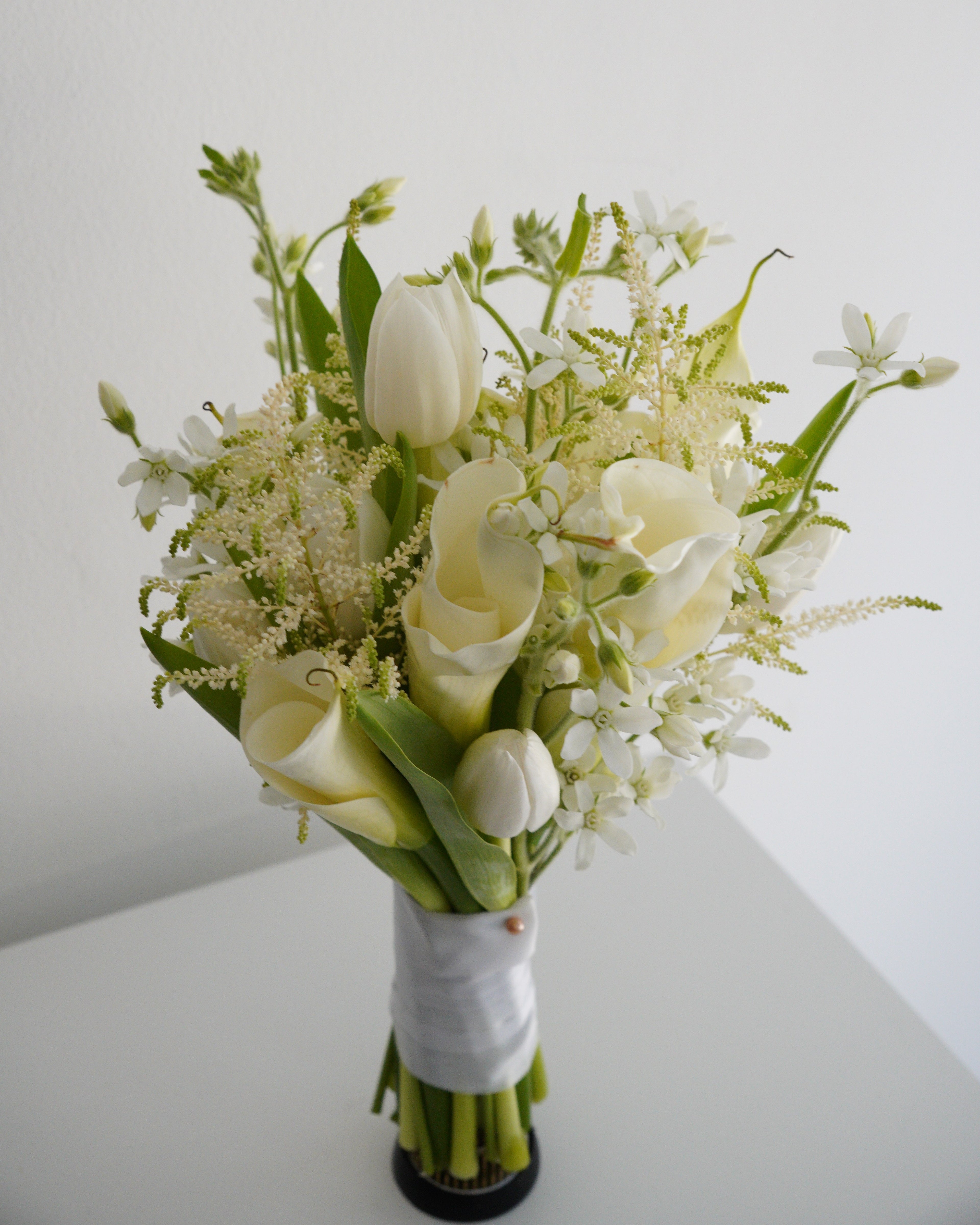 Calla Lily and Tulip Bridal Bouquet - Round