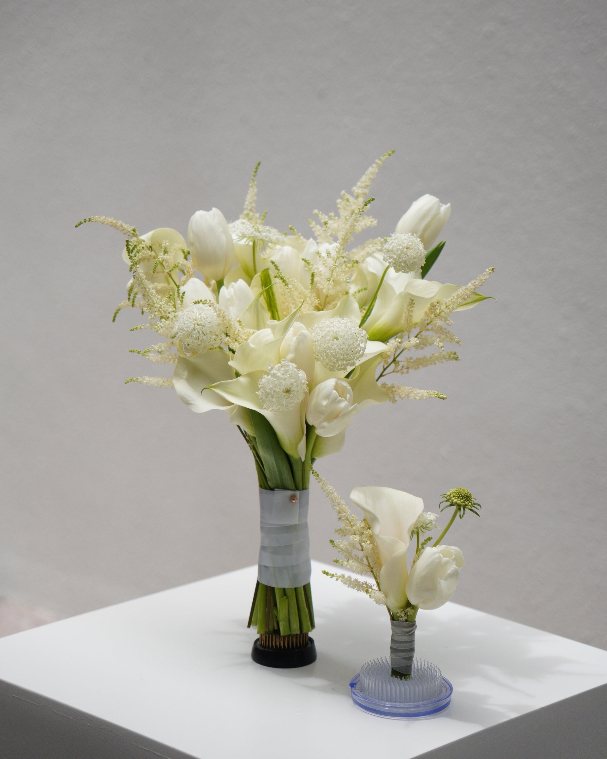 White Calla Lily and Tulip Bridal Bouquet