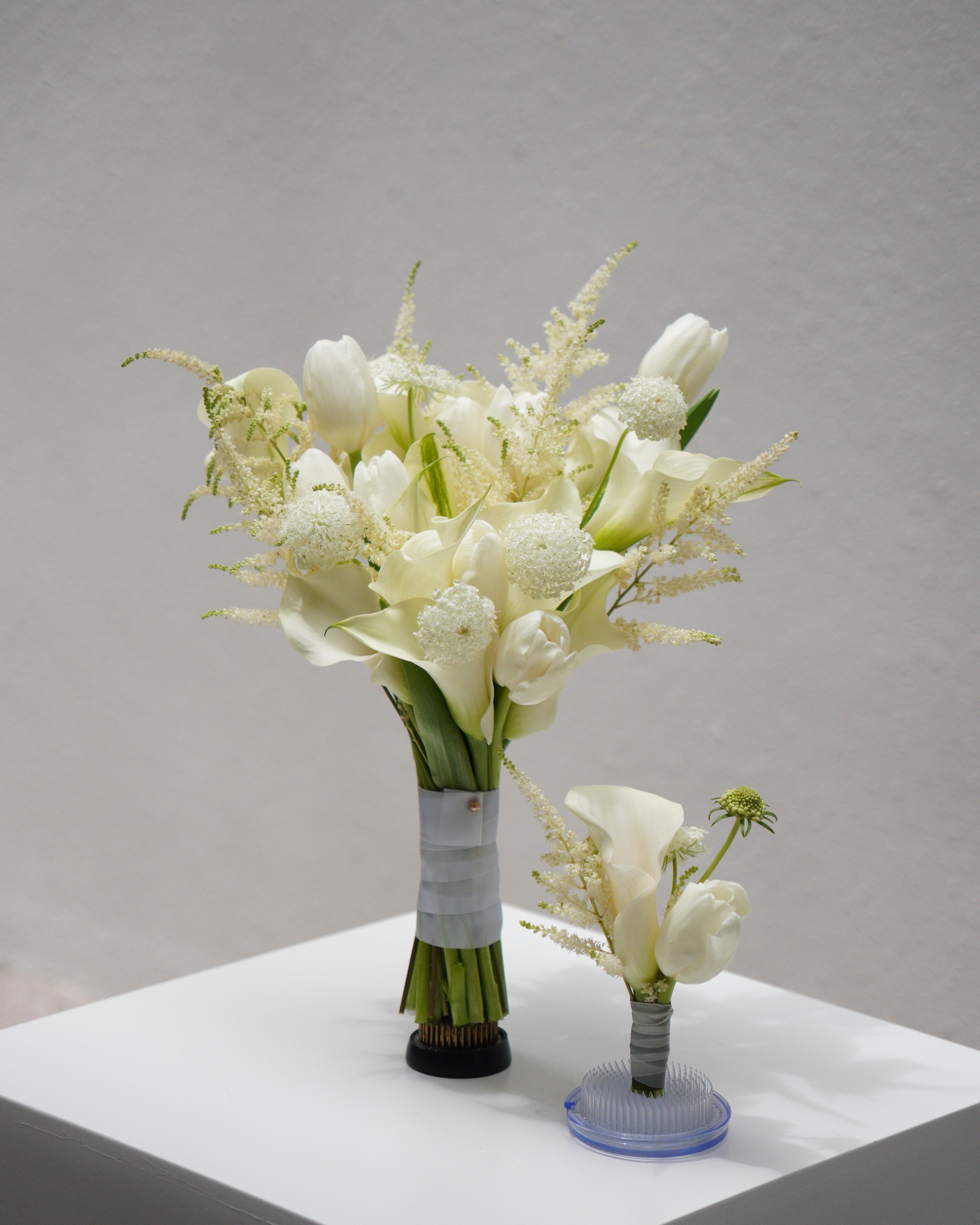 White Calla Lily and Tulip Bridal Bouquet
