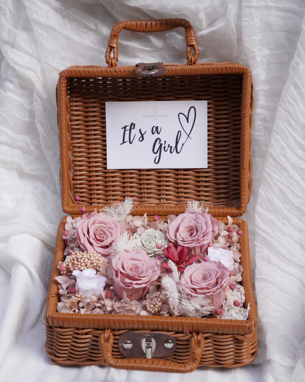 Gender Reveal Preserved Flowers Trunk