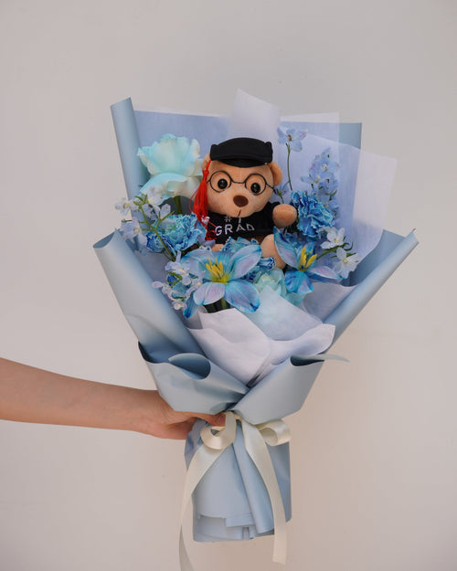 Blue Graduation Bouquet - Fiore Arte