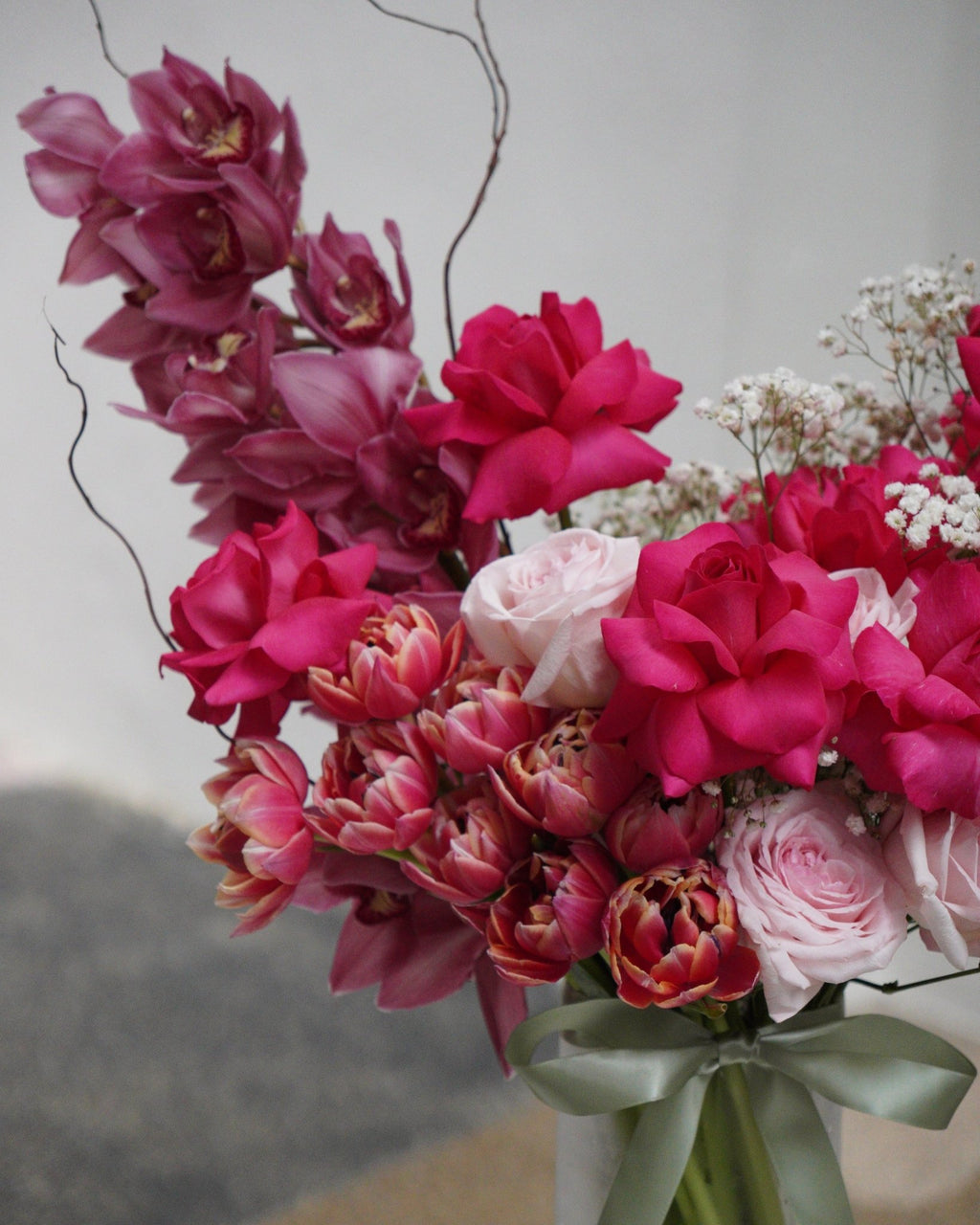 Juliette Fuchsia Vase Arrangement - Fiore Arte