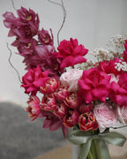 Juliette Fuchsia Vase Arrangement - Fiore Arte