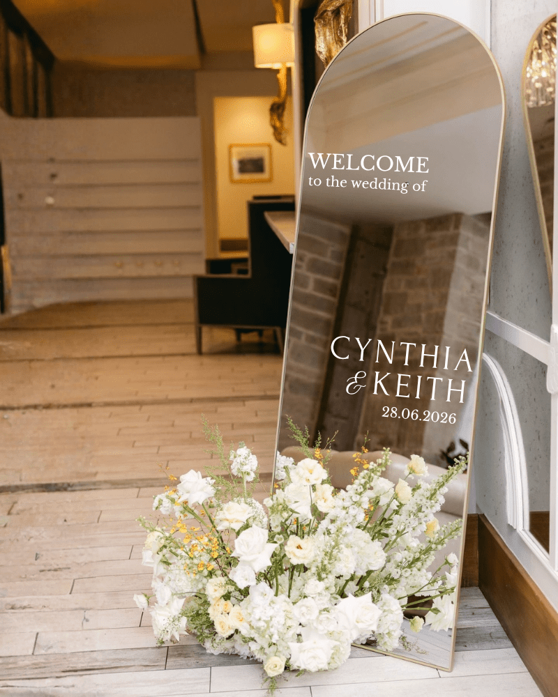 Mirror Welcome Signage - Fiore Arte