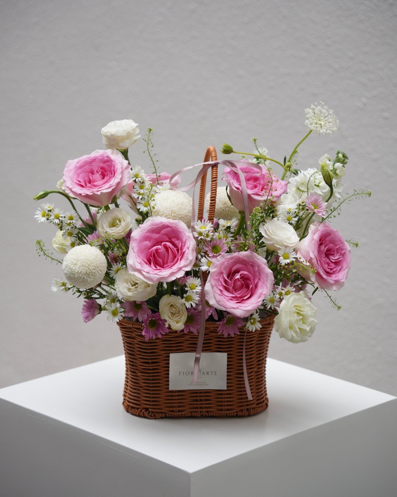 Pink Flower Basket - Fiore Arte